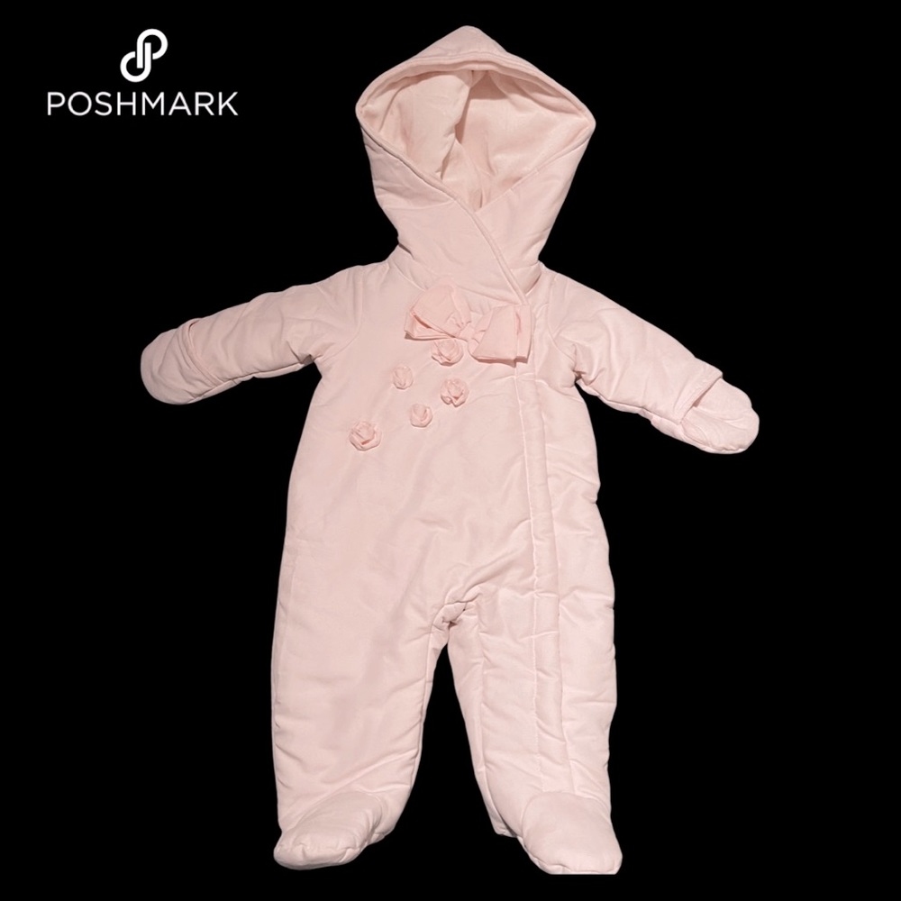 NWT Baby Pink Warm Winter Onsie with Snaps and Hood